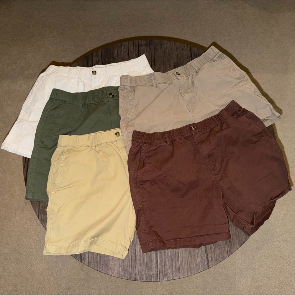 5 pairs Men’s Casual Cotton Shorts, size 36, neutral colors